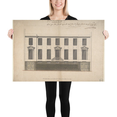 Elevation for the Court Front of the Hotel de Duval Dumanoir on Blvd. Montmartre, Paris - Pierre-Jean-Baptiste Chaussard - n.d. - Paper Poster Museum quality 7743863