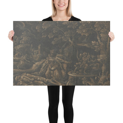 Pyramus and Thisbe - Anonymous, German, 17th century - ca. 1580 - Canvas Museum quality 7747504