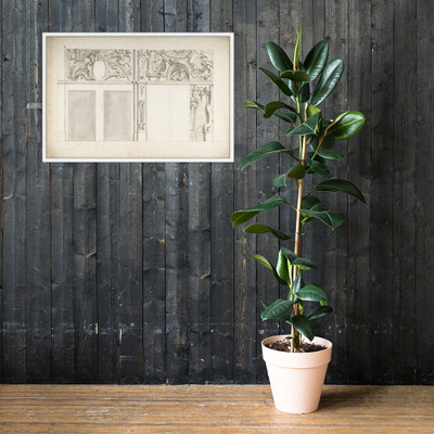 Design for the Elevation of a Wall Interior - Anonymous, Italian, Piedmontese, 18th century - 1700–1780 - Photo Paper Framed Poster Museum quality 7745473