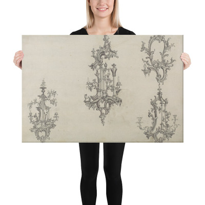 Girandoles, in Chippendale Drawings, Vol. I - Thomas Chippendale - 1760 - Canvas Museum quality 7748115