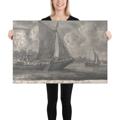 Night Ferries to The Hague, Delft and Leiden - Reinier Nooms, called Zeeman - ca. 1652–54 - Canvas Museum quality 7739873