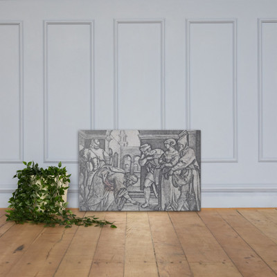 Christ and the Adulterous Woman - Georg Pencz - Canvas Museum quality 7719995