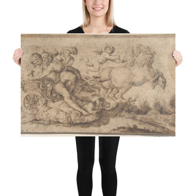 Aurora and Cephalus: Engraver's study after decoration in the Galleria Farnese, Rome. - Anonymous, Italian, Roman-Bolognese, 17th century - 17th century - Photo Paper Poster Museum quality 7746178