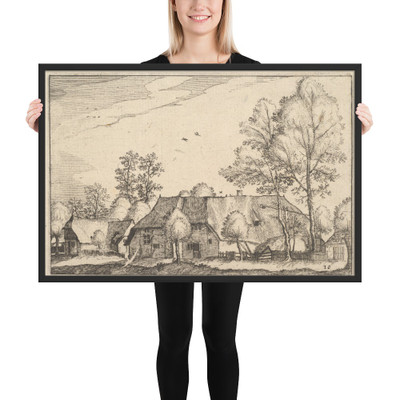 Large Farm, plate 10 from Regiunculae et Villae Aliquot Ducatus Brabantiae - Claes Jansz. Visscher - ca. 1610 - Photo Paper Framed Poster Museum quality 7723572