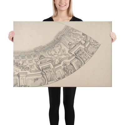 Design for a Curved Ornamental Cove to Support a Dome (?) - Anonymous, Italian, Piedmontese, 18th century - 1700–1780 - Canvas Museum quality 7745625