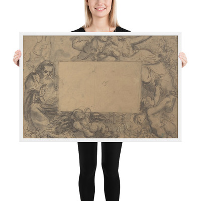 Design for a Frame of a Ceiling - Anonymous, Italian, 19th century - 1800–1900 - Photo Paper Framed Poster Museum quality 7739398