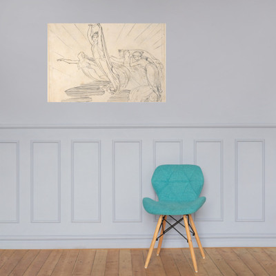 Morning: Pope's Odyssey, Book 12 (recto); Study for the final drawing (verso) - John Flaxman - 1792 - Photo Paper Poster Museum quality 7743458