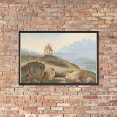Landscape with a Fantastic Castle - George Sand - 1865 - Photo Paper Framed Poster Museum quality 7747223