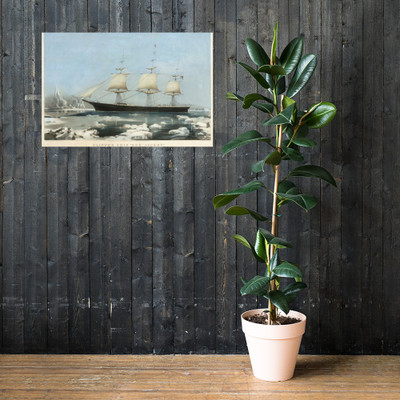 Clipper Ship "Red Jacket" – In the Ice off Cape Horn, on Her Passage from Australia, to Liverpool, August 1854 - Charles Parsons - 1855 - Paper Poster Museum quality 7739266