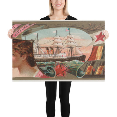 Steamship Westernland, Red Star Line, from the Ocean and River Steamers series (N83) for Duke brand cigarettes - W. Duke, Sons & Co. - 1887 - Paper Poster Museum quality 7737691