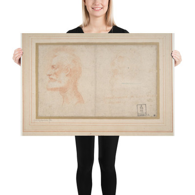 Head of a Bearded Man in Profile to Left, possibly the Portrait of the Poet Giorgio Anselmi (ca. 1459-1528), with Faint Sketch of a Skull-like Head - Parmigianino (Girolamo Francesco Maria Mazzola) - 