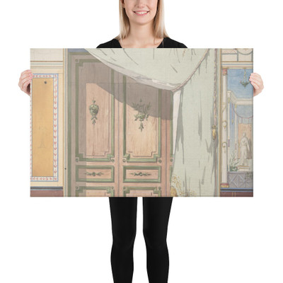 Pompeiian Design for Doorway and Wall with Curtain (possibly for Deepdene, Dorking, Surrey) - Jules-Edmond-Charles Lachaise - second half 19th century - Canvas Museum quality 7741716