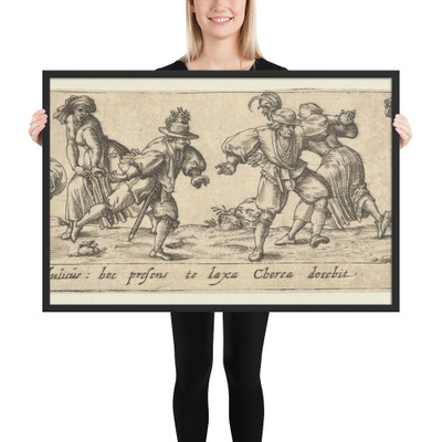 Peasant Couples Dancing - Johann Theodor de Bry - 1580–1600 - Photo Paper Framed Poster Museum quality 7742384