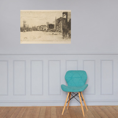 Free Trade Wharf - James McNeill Whistler - 1877 - Paper Poster Museum quality 7742027