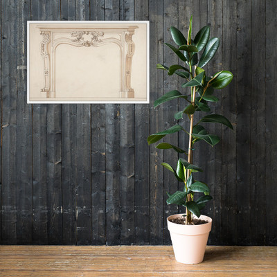 Drawing for a Chimney-piece - Delorme - ca. 1850 - Matte Paper Framed Poster Museum quality 7743806