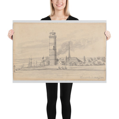 The Lighthouse of Travemünde Seen from the South - Martinus Rørbye - 1834 - Photo Paper Poster Museum quality 7746970