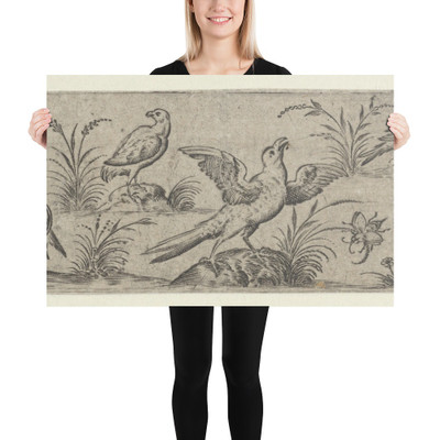 Frieze with Eleven Birds and an Insect - Jan Collaert I - 1590–1612 - Paper Poster Museum quality 7725183