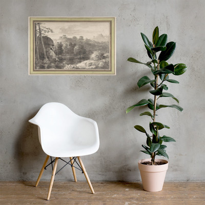 Italian Landscape - Anonymous, French, 18th century - 18th century - Paper Poster Museum quality 7746327