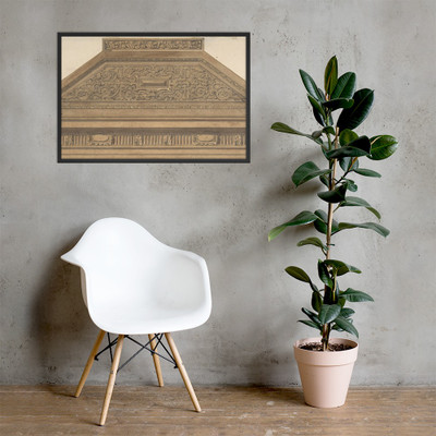 Design for Carved Wood Paneling and Molding Featuring Strapwork - Jules-Edmond-Charles Lachaise - second half 19th century - Photo Paper Framed Poster Museum quality 7748659