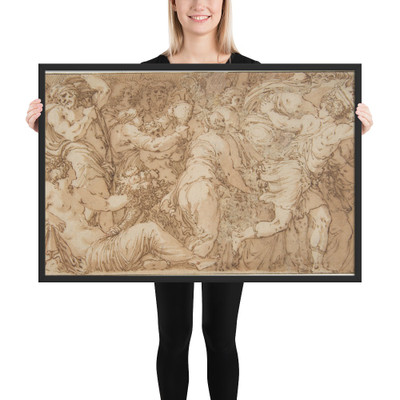 Festival Procession - Polidoro da Caravaggio - 1499–1543 - Matte Paper Framed Poster Museum quality 7745256