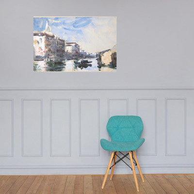 Scene on the Grand Canal, Venice - Hercules Brabazon Brabazon - 19th century - Paper Poster Museum quality 7744560