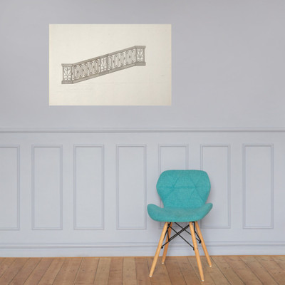 Design for Ornamented Stair Railing - Anonymous, French, 18th century - ca. 1770–90 - Photo Paper Poster Museum quality 7743185