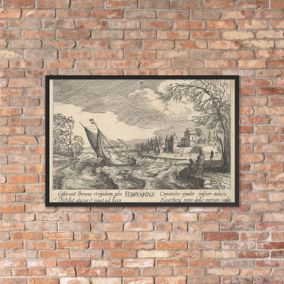 February - Wenceslaus Hollar - 1628–29 - Matte Paper Framed Poster Museum quality 7738687