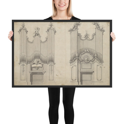 Chamber Organs, from Chippendale Drawings, Vol. II - Thomas Chippendale - 1760 - Matte Paper Framed Poster Museum quality 7748430