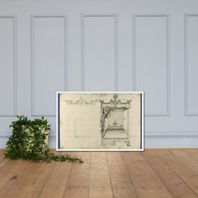 Bed, in Chippendale Drawings, Vol. I - Thomas Chippendale - 1753 - Matte Paper Framed Poster Museum quality 7747984