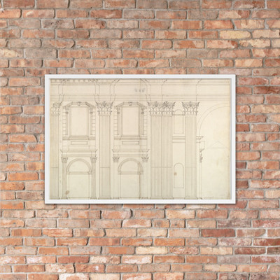 Saint Peter's, apse, exterior elevation (recto) blank (verso) - Anonymous, French, 16th century - early to mid-16th century - Photo Paper Framed Poster Museum quality 7739697