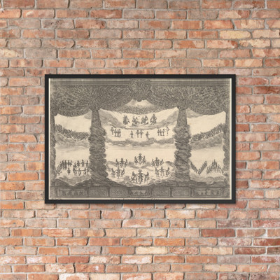 Sixth scene, the heavens, from 'The marriage of the gods' (Le nozze degli Dei) - Stefano della Bella - 1637 - Photo Paper Framed Poster Museum quality 7738067