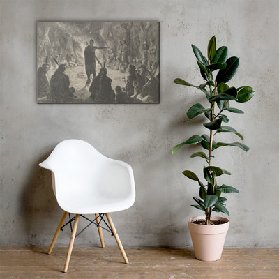 Around the Council Fire, The Young Brave's Speech (Harper's Weekly, May 10, 1873) - Theodore Russell Davis - May 10, 1873 - Canvas Museum quality 7738811