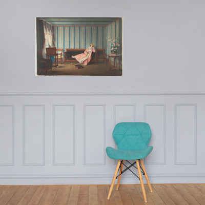 Woman in Pink Reclining on a Canape - Theodore Lebrun - 1819 - Photo Paper Poster Museum quality 7747431