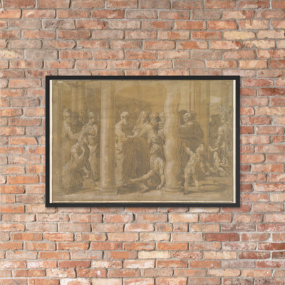 Saints Peter and John healing the Sick - Parmigianino (Girolamo Francesco Maria Mazzola) - early 16th century - Photo Paper Framed Poster Museum quality 7747207