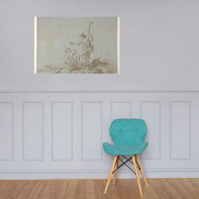 A Shepherd Addressing a Seated Male Nude. - Alessandro Magnasco - n.d. - Photo Paper Poster Museum quality 7741766