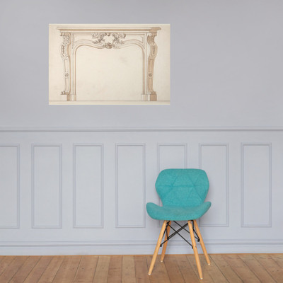 Drawing for a Chimney-piece - Delorme - ca. 1850 - Photo Paper Poster Museum quality 7743818