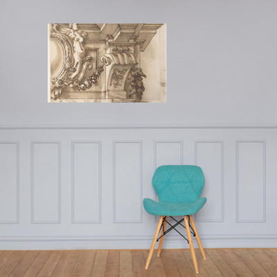 Design for an Overdoor Decoration (?) (recto);  Part of a Doorway (verso) - Anonymous, Italian, Bolognese, 18th century - 1740–60 - Paper Poster Museum quality 7744301