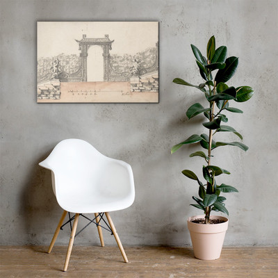 Design for an Ornamental Doorway Leading to a Garden - Anonymous, French, 18th century - 18th century - Canvas Museum quality 7743696