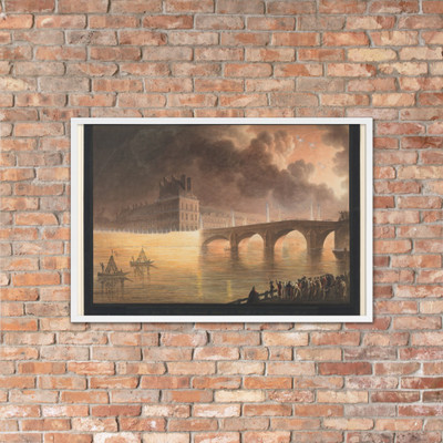 Fête pour la Paix Générale donnée à Paris le 18 Brumaire. Pont Royal - Francesco Piranesi - 1801–2 - Matte Paper Framed Poster Museum quality 7739274