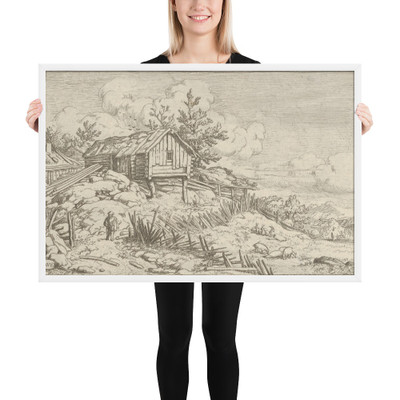 The Man near the Entry of the Ruinous Hedge - Allart van Everdingen - 17th century - Matte Paper Framed Poster Museum quality 7724398