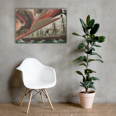 Steamship Oceanic, Occidental and Oriental Line, from the Ocean and River Steamers series (N83) for Duke brand cigarettes - W. Duke, Sons & Co. - 1887 - Canvas Museum quality 7738006