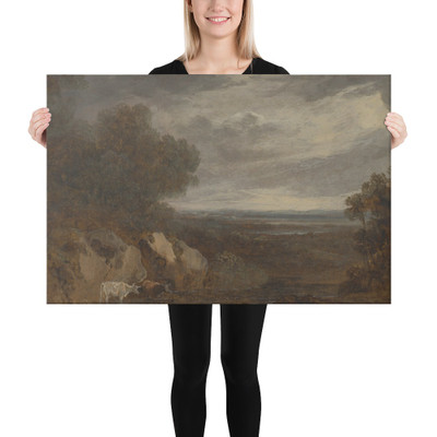 A Wooded River Landscape with Cattle - Benjamin Barker, the younger - 1826 - Canvas Museum quality 7742745