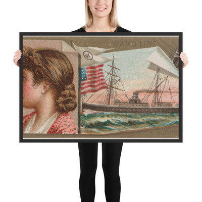 Steamship Niagara, Ward Line, from the Ocean and River Steamers series (N83) for Duke brand cigarettes - W. Duke, Sons & Co. - 1887 - Matte Paper Framed Poster Museum quality 7737641