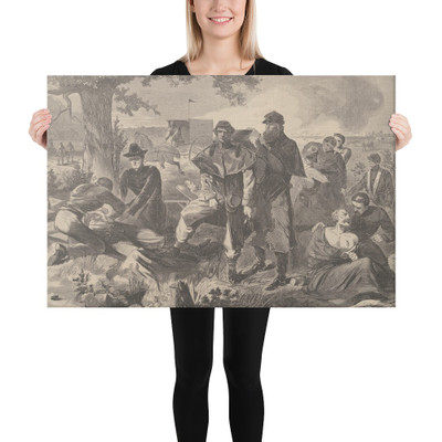 The Surgeon at Work at the Rear During an Engagement (Harper's Weekly, Vol. VII) - Winslow Homer - July 12, 1862 - Canvas Museum quality 7747344