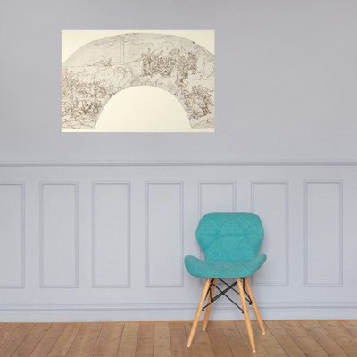 The Crossing of the Red Sea (Lunette or Fan?) - Anonymous, Italian, first half of the 18th century - 18th century - Photo Paper Poster Museum quality 7745552