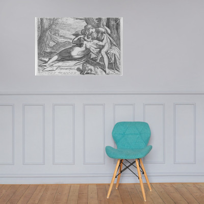 Venus and Adonis, from the series The Story of Adonis - Philips Galle - ca. 1579 - Paper Poster Museum quality 7724297