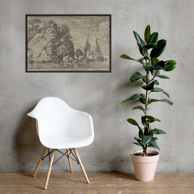 The Two Boats on the River - Allart van Everdingen - Matte Paper Framed Poster Museum quality 7724483