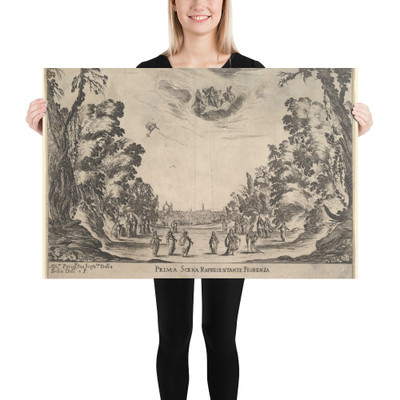 First scene, in Florence, from 'The marriage of the gods' (Le nozze degli Dei) - Stefano della Bella - 1637 - Paper Poster Museum quality 7738019