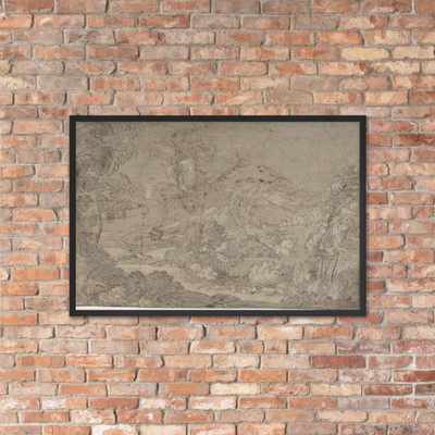 Landscape - Anonymous, French, 17th century - 17th century - Photo Paper Framed Poster Museum quality 7746485