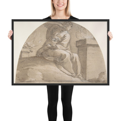 Seated Allegorical Female Figure - Morazzone (Pier Francesco Mazzucchelli) - 1573–1626 - Photo Paper Framed Poster Museum quality 7744684